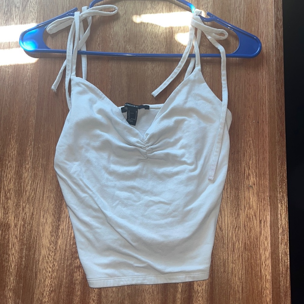 forever 21 white crop top